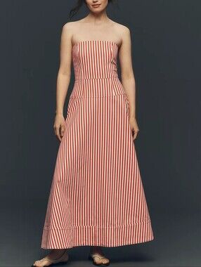 Pinstripe Denim Maxi